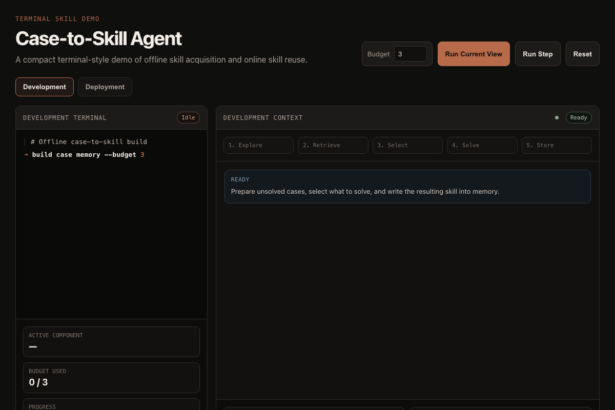 Case-to-Skill Agent interactive console